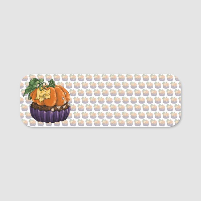 Pumpkin Cupcake Name Tag (Front)