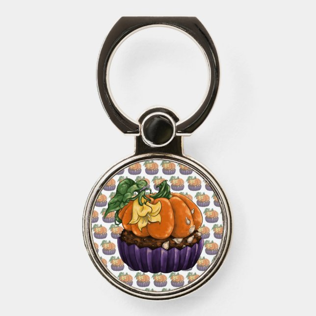 Pumpkin Cupcake Phone Ring Stand (Front)
