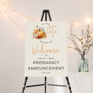 Pumpkin Cutie Pregnancy Announcement Foam Board