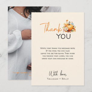 Pumpkin Cutie Pregnancy Anouncement Thank You Card