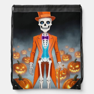 Pumpkin Dance Drawstring Bag