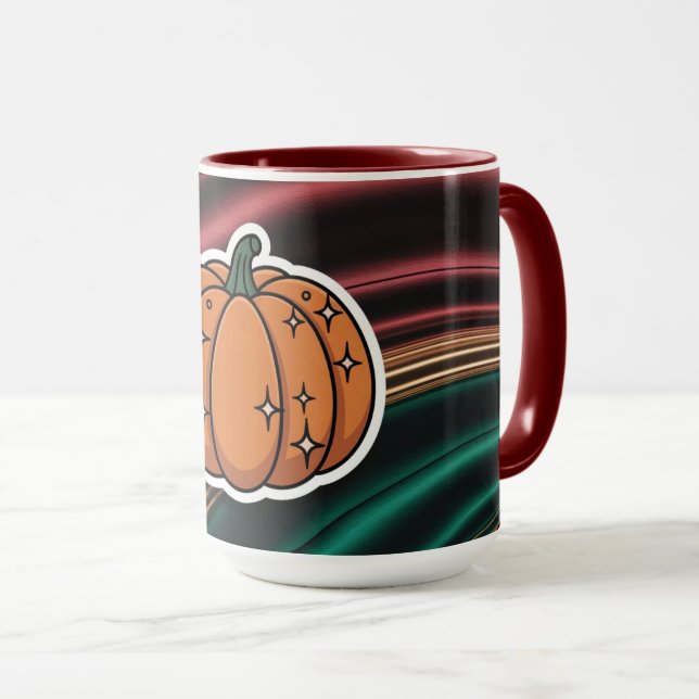 Pumpkin Decal Waves Combo Mug (Front Right)