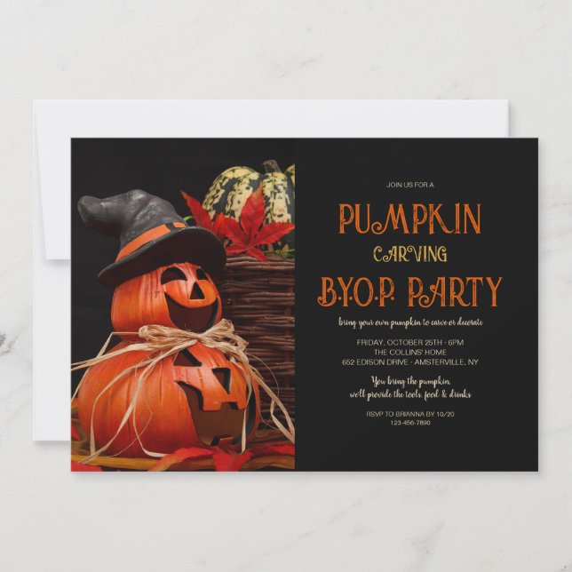 Pumpkin Decorating Party Invitation (Front)