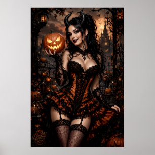 Pumpkin Demon Queen Poster