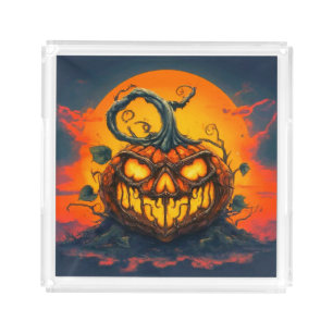 Pumpkin Design Acrylic Tray