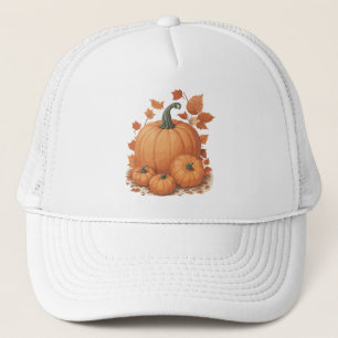 PUMPKIN DESIGN. TRUCKER HAT