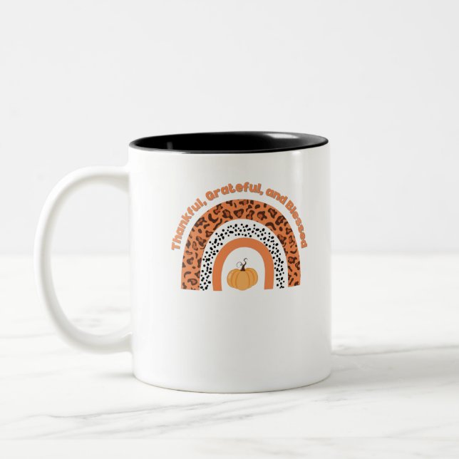 Pumpkin design Two-Tone coffee mug (Left)
