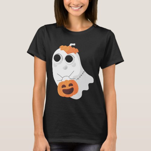 Pumpkin design with ghost Shirt Design Special For