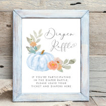 Pumpkin Diaper Raffle Baby Boy Shower Poster