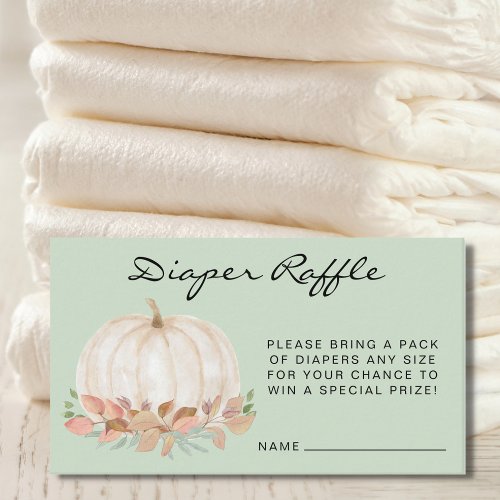 Pumpkin Diaper Raffle Baby Shower Enclosure Card