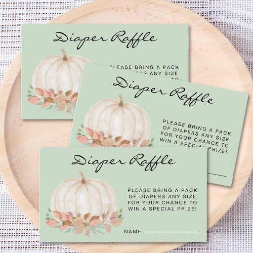 Pumpkin Diaper Raffle Baby Shower Enclosure Card