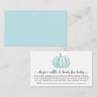 Pumpkin Diaper Raffle Books For Baby Boy Shower Enclosure Card