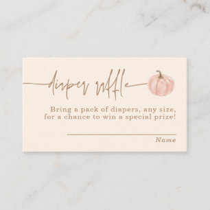 Pumpkin Diaper Raffle Card, Fall Girl Baby Shower Enclosure Card