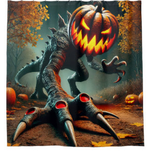 Pumpkin Dinosaur Shower Curtain