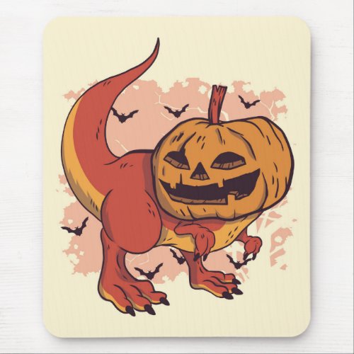 Pumpkin Dinosaur T-Rex Mouse Pad