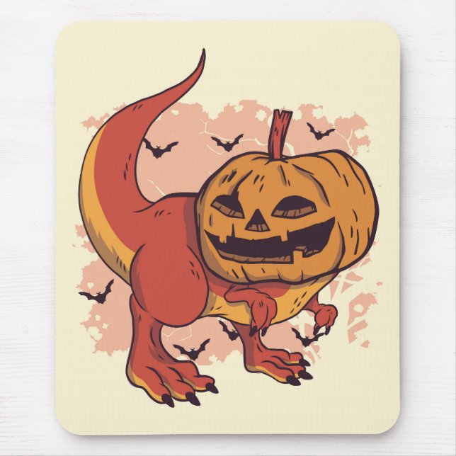 Pumpkin Dinosaur T-Rex Mouse Pad (Front)