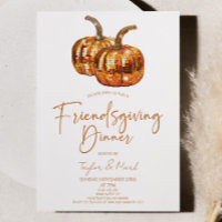 Pumpkin Disco Ball Friendsgiving Dinner Party