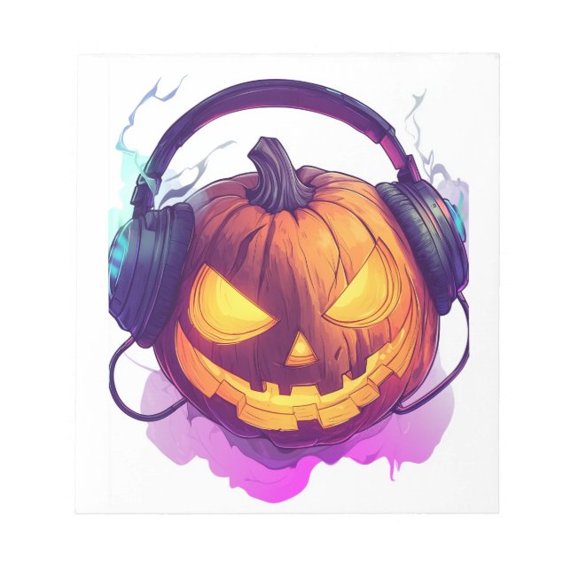  Pumpkin DJ Party Notepad (Front)