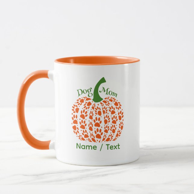 Pumpkin Dog Mom Mug – Funny Personalized Fall Gift (Left)