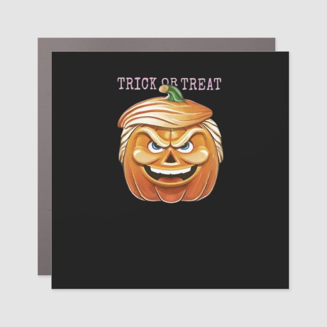 Pumpkin Donald, Funny Halloween Scary Classic Car Magnet (Front)