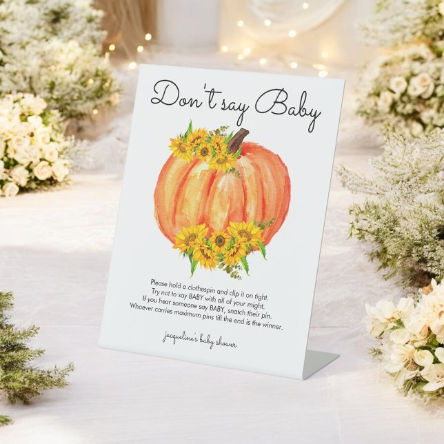 Pumpkin Don't Say Baby Game  Pedestal Sign (Creator Uploaded)