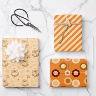 Pumpkin Dots Stripes Orange Halloween Vintage