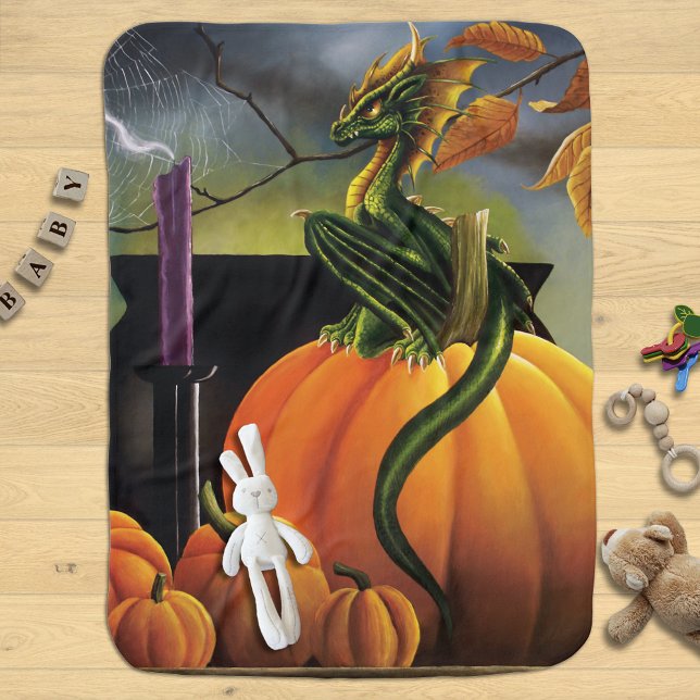 Pumpkin Dragon Cauldron Halloween Receiving Blanket (Creator Uploaded)