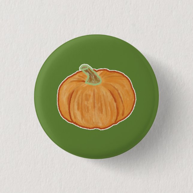 Pumpkin Drawing Button (Front)