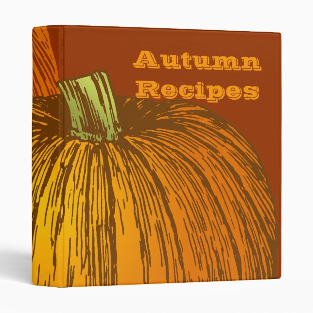 Pumpkin Drawing Customizable Binder (Front/Spine)