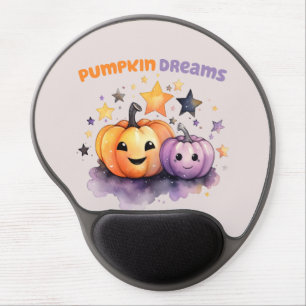 Pumpkin Dreams – Cute Pastel Purple and Orange Gel Mouse Pad