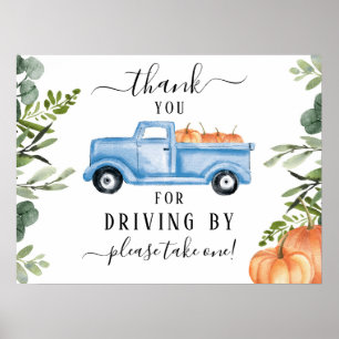 Pumpkin Drive By Baby Shower Thank You Sign
