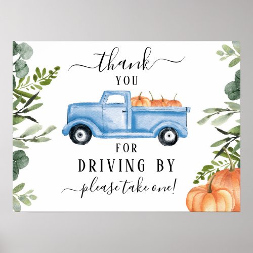 Pumpkin Drive By Baby Shower Thank You Sign