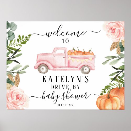 Pumpkin Drive By Baby Shower Welcome Sign