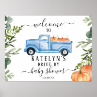 Pumpkin Drive By Baby Shower Welcome Sign