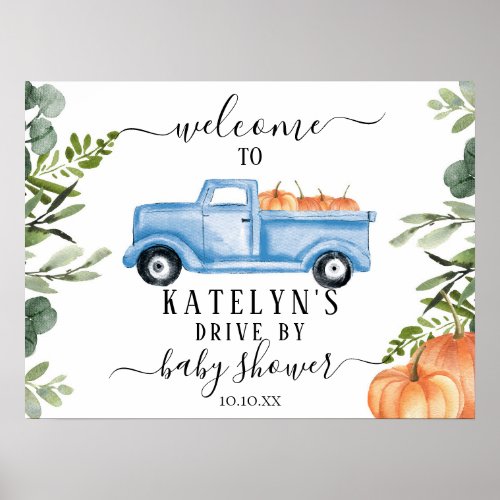 Pumpkin Drive By Baby Shower Welcome Sign