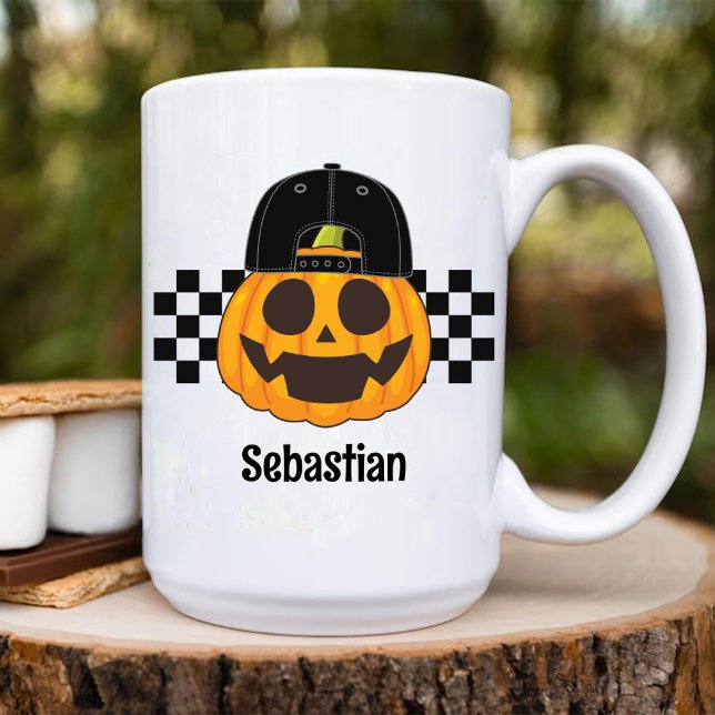 Pumpkin Dude Retro Pattern Boys Fall Halloween Coffee Mug (Pumpkin Dude Retro Pattern Boys Fall Halloween Coffee Mug)