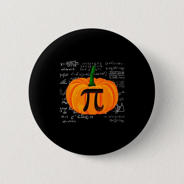 Pumpkin E Math Funny Halloween Thanksgiving Day  Button (Front)