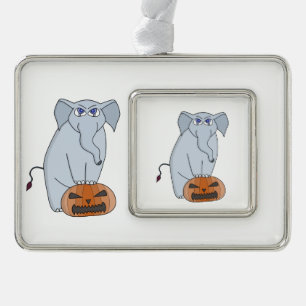 Pumpkin Elephant Christmas Ornament