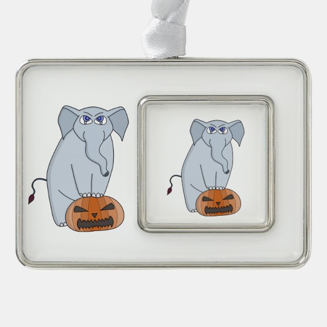 Pumpkin Elephant Christmas Ornament (Front)
