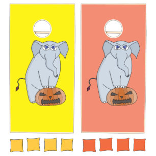 Pumpkin Elephant Cornhole Set