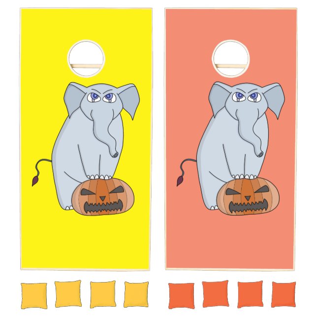 Pumpkin Elephant Cornhole Set (Set)