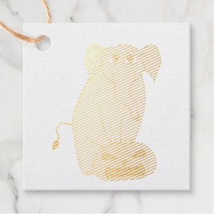 Pumpkin Elephant Foil Favor Tags