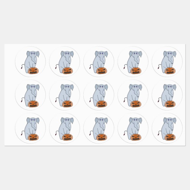 Pumpkin Elephant Labels (Sheet)