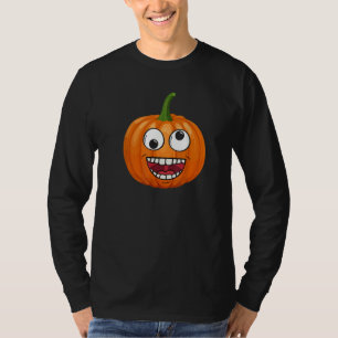 Pumpkin Emoje Eye Open Halloween Fun Season Costum T-Shirt