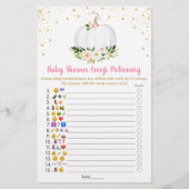 Pumpkin Emoji Pictionary Baby Shower Game (Front)