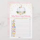Pumpkin Emoji Pictionary Baby Shower Game (Front/Back)