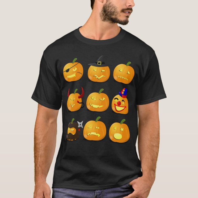 Pumpkin Emoji T-Shirt Halloween Costume (Front)