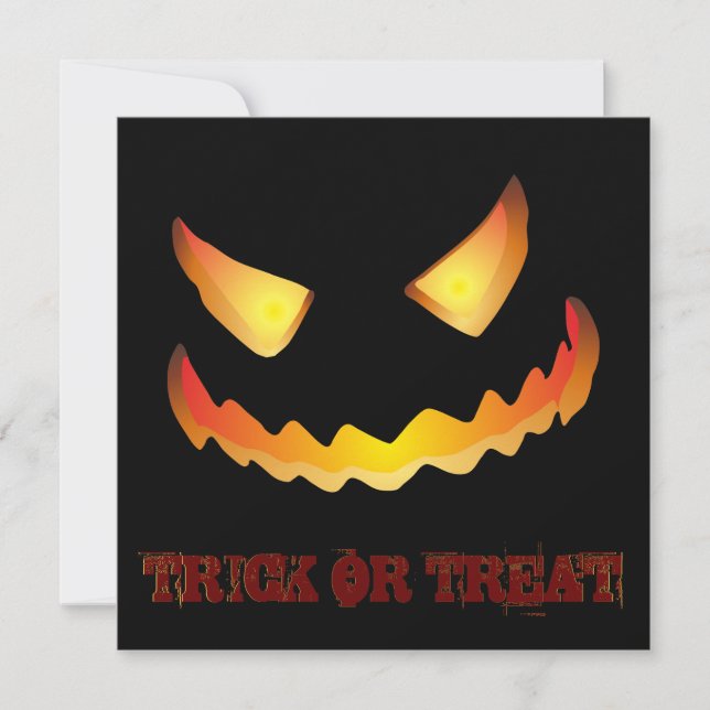 Pumpkin Face 2 for Halloween Invitation (Front)