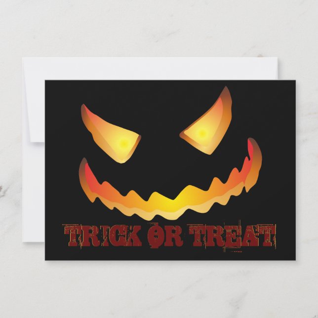 Pumpkin Face 2 for Halloween Invitation (Front)