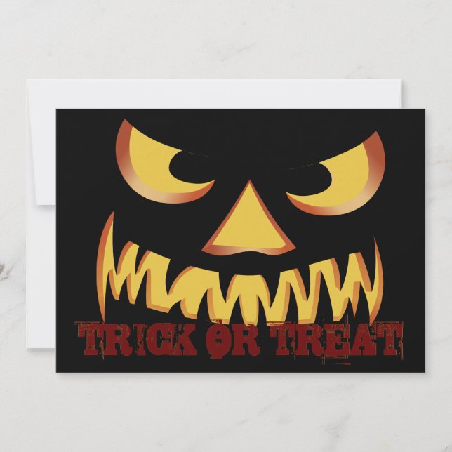 Pumpkin Face 2 Invitation (Front)